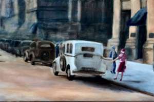 Fifth Avenue, 12" x 24", oil (Sold, Prints Available)